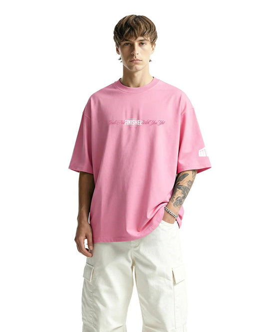 Premium Oversized Pink Graphic T-Shirt for Men | Cotton Drop Shoulder Streetwear Tee