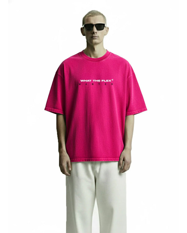 Premium Oversized Hot Pink Graphic T-Shirt for Men | Cotton Drop Shoulder Streetwear Tee